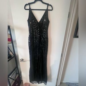 1920s Long, Front Slit Dress